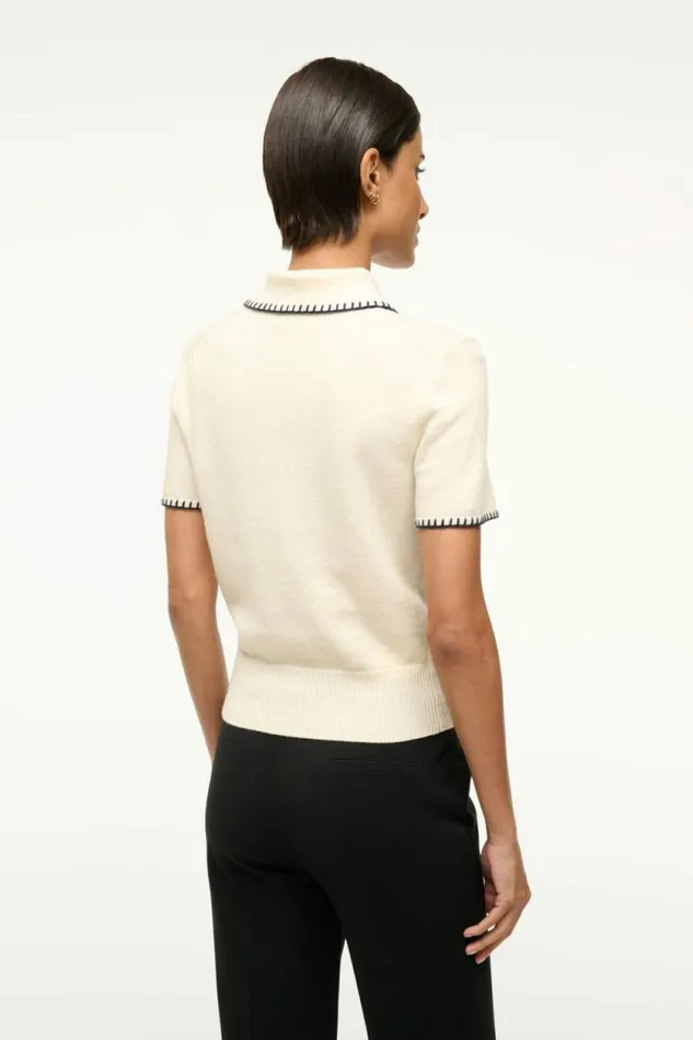 STAUD Tops WINDSOR TOP Ivory Navy 8211 Women STAUD Tops WINDSOR TOP Ivory Navy 8211 Women