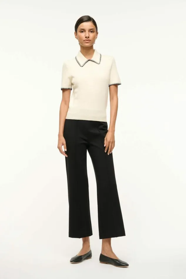 STAUD Tops WINDSOR TOP Ivory Navy 8211 Women STAUD Tops WINDSOR TOP Ivory Navy 8211 Women