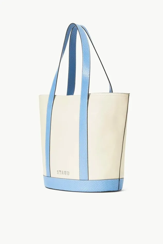 STAUD Totes CUSTOM ALLORA TOTE Cream Staud Blue 8211 Women