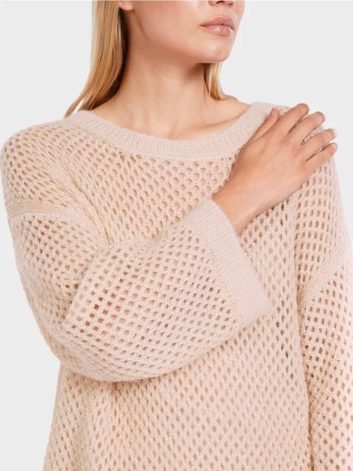 Strick Damen Marc Cain NetzSweater Knitted In Germany Soft Blossom