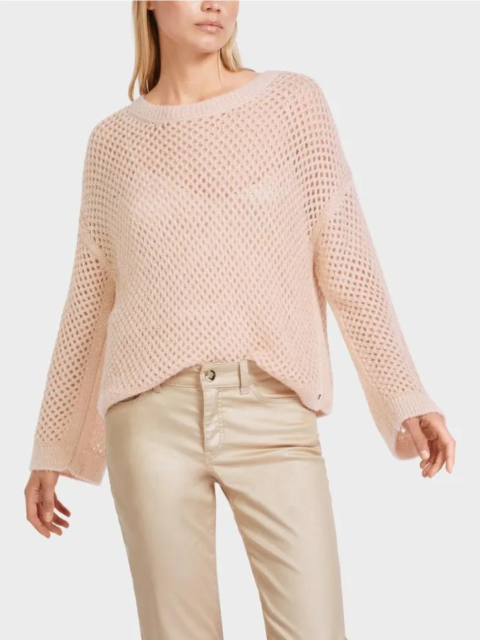 Strick Damen Marc Cain NetzSweater Knitted In Germany Soft Blossom