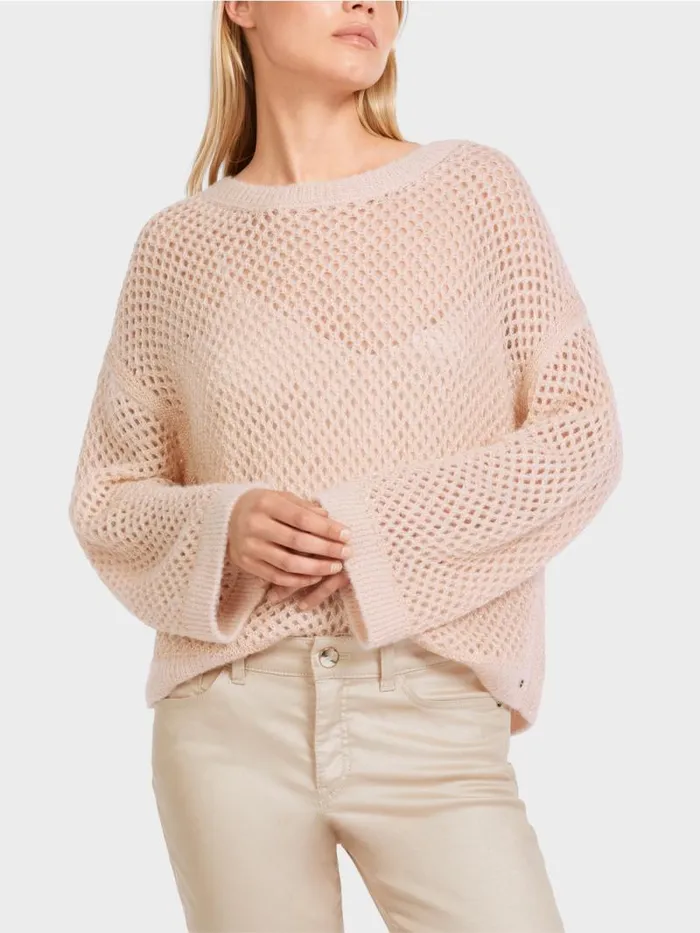 Strick Damen Marc Cain NetzSweater Knitted In Germany Soft Blossom