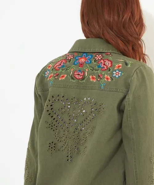Summer Dream Embroidered Boutique Shacket Khaki Apparel Coats and Jackets Joebrowns Summer Dream Embroidered Boutique Shacket Khaki Apparel Coats and Jackets Joebrowns