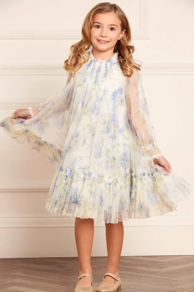 Summer Posy Long Sleeve Kids Dress Multi Kids Needle and Thread Kids Formalwear