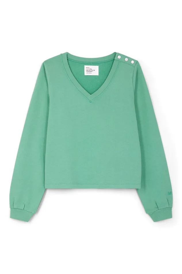 Sweatshirts Women Leon and Harper Sarah Plain Sweatshirt Celadon