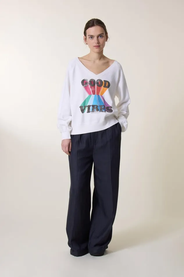 Sweatshirts Women Leon and Harper Shiva Vibes Sweatshirt White