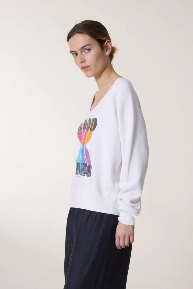 Sweatshirts Women Leon and Harper Shiva Vibes Sweatshirt White