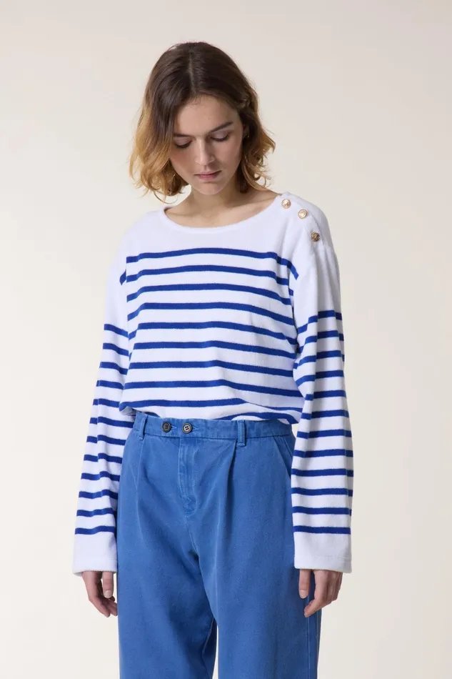 Sweatshirts Women Leon and Harper Thilla Sailor Tshirt Blue