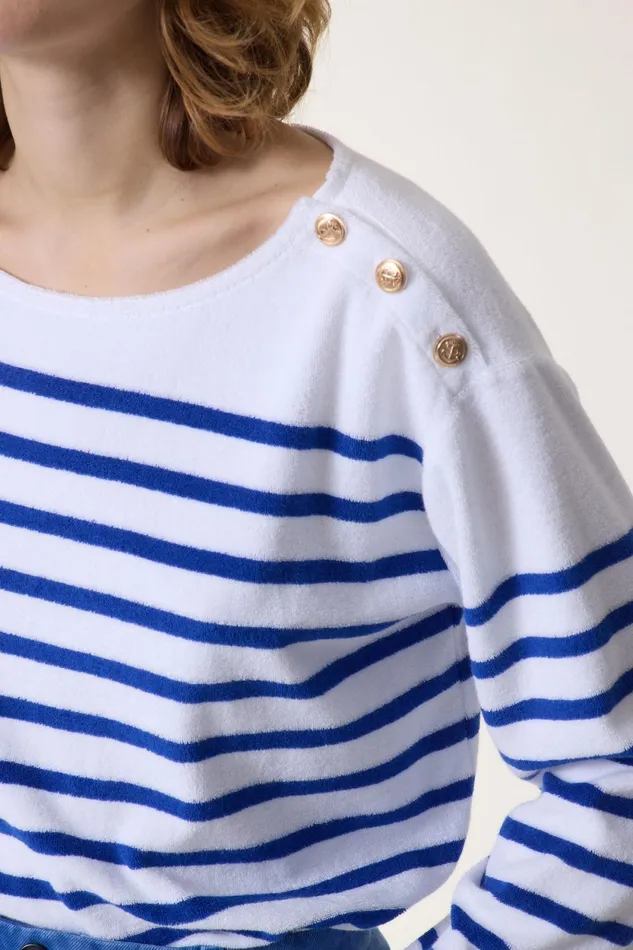 Sweatshirts Women Leon and Harper Thilla Sailor Tshirt Blue