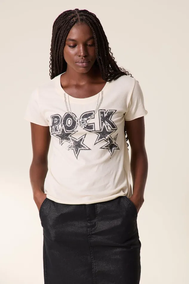 TShirts and Tops Women Leon and Harper TShirt Toro Strass 2 Off White