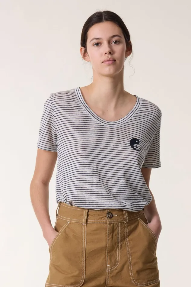 TShirts and Tops Women Leon and Harper Tizia Linen Tshirt Grey