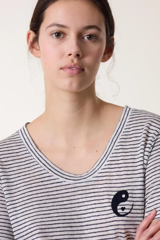 TShirts and Tops Women Leon and Harper Tizia Linen Tshirt Grey