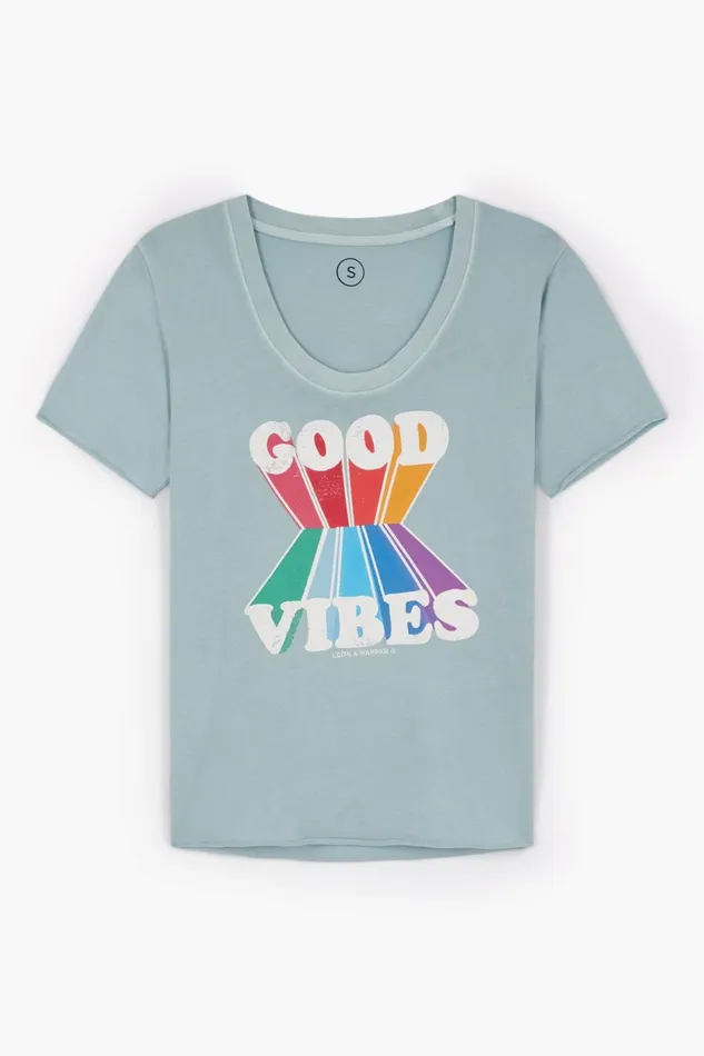 TShirts and Tops Women Leon and Harper Tizia Vibes Tshirt Sky