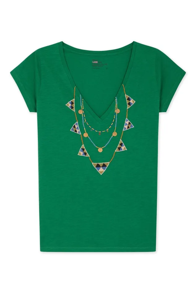 TShirts and Tops Women Leon and Harper Tonton Brodery TShirt Green