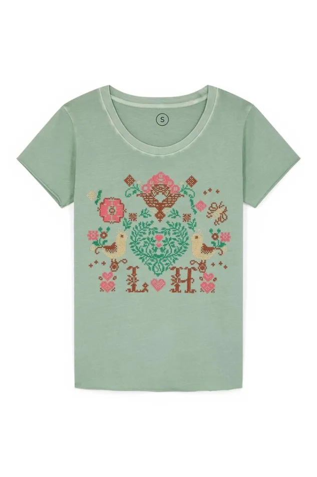 TShirts and Tops Women Leon and Harper Toro Birdy Tshirt Aqua