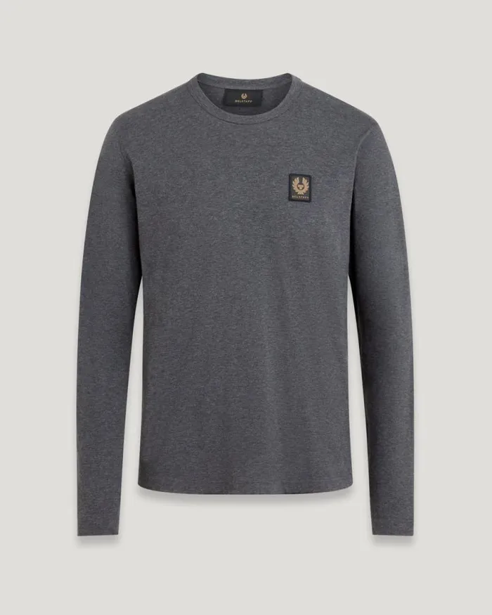 TShirts Men Belstaff Belstaff Long Sleeved TShirt Charcoal Heather