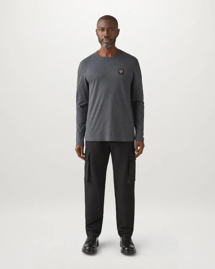 TShirts Men Belstaff Belstaff Long Sleeved TShirt Charcoal Heather TShirts Men Belstaff Belstaff Long Sleeved TShirt Charcoal Heather