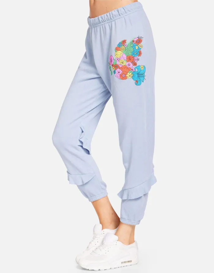 Tamara Floral Dove Soft Sky Women039s Lauren Moshi Crop Sweatpants