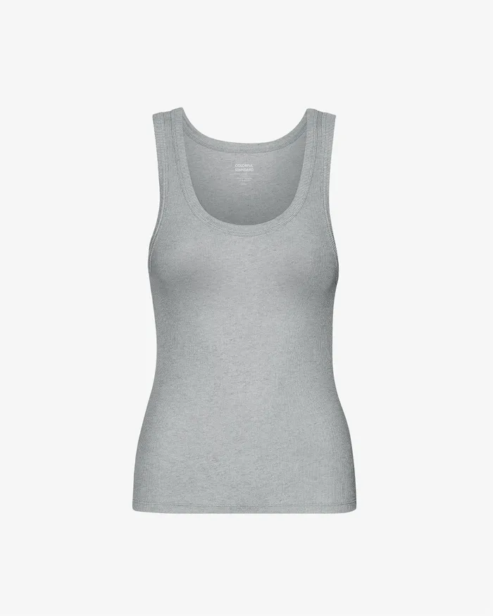 Tank Tops Women Women Organic Rib Tank Top 8211 Heather Grey Colorfulstandard