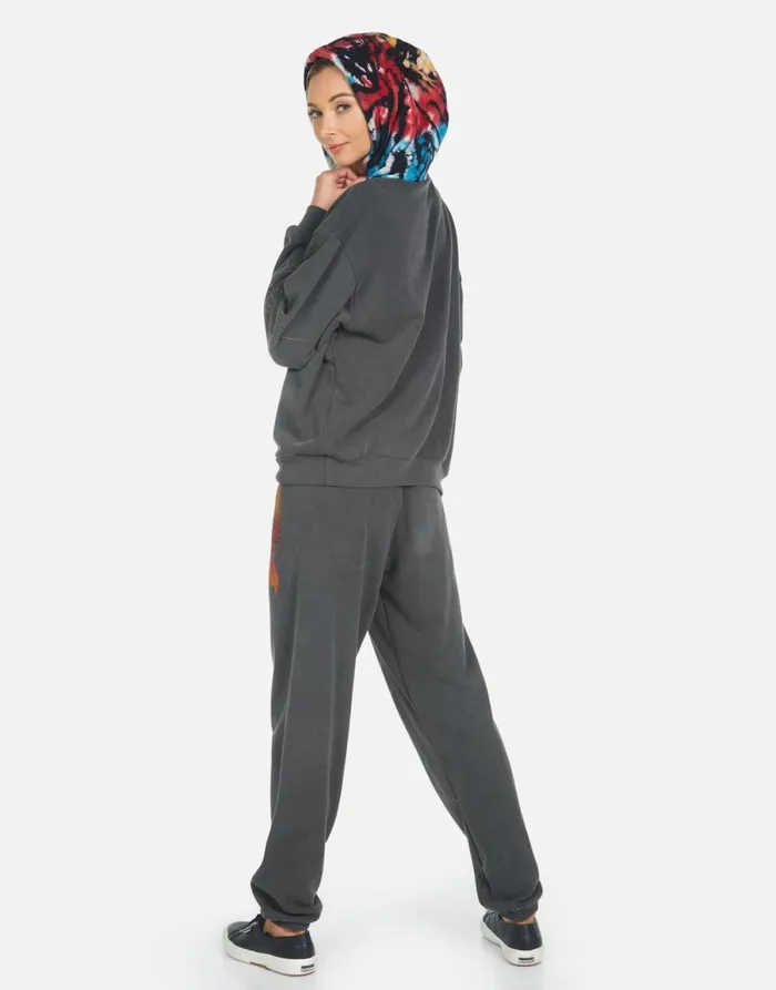 Tanzy Def Leppard Leopard Pigment Black Women039s Lauren Moshi Long Sweatpants