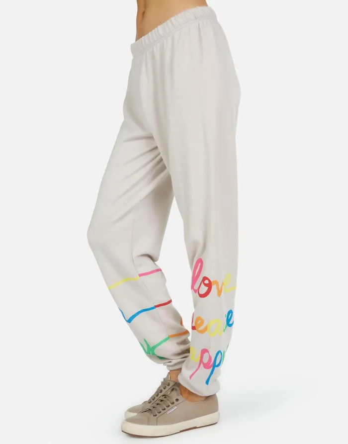 Tanzy Love Peace Happiness Cloud Women039s Lauren Moshi Long Sweatpants