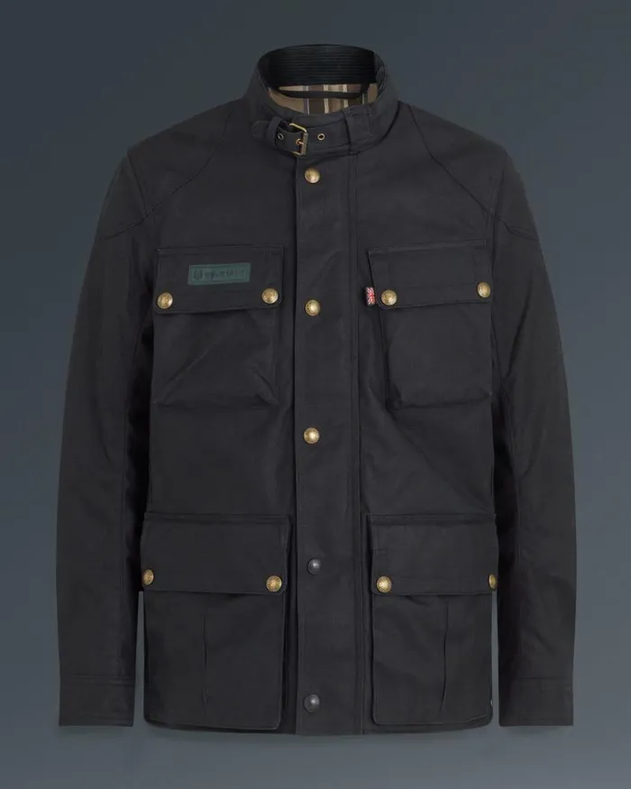Textile Motorcycle Jackets Men Belstaff Ecomaster Motorcycle Jacket Black