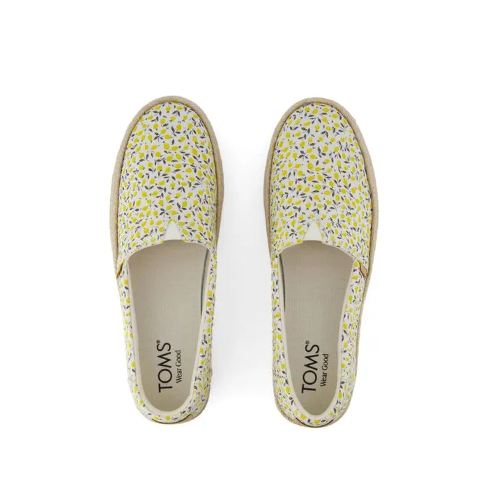 Toms Alpargatas Valencia Platform Espadrille Yellow Liberty Print 8211 Women