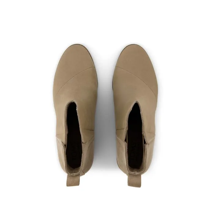 Toms Boots and Booties Clare Wedge Boot Dune Nubuck Leather Suede 8211 Women