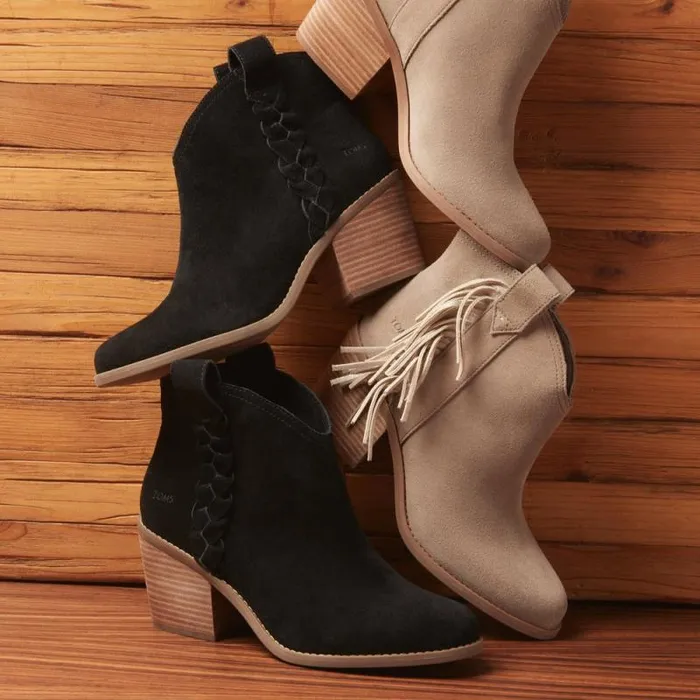 Toms Boots and Booties Constance Heeled Boot Braided Black 8211 Women Toms Boots and Booties Constance Heeled Boot Braided Black 8211 Women