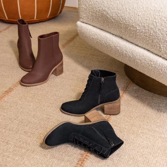 Toms Boots and Booties Evelyn Heeled Boot Suede Black 8211 Women Toms Boots and Booties Evelyn Heeled Boot Suede Black 8211 Women