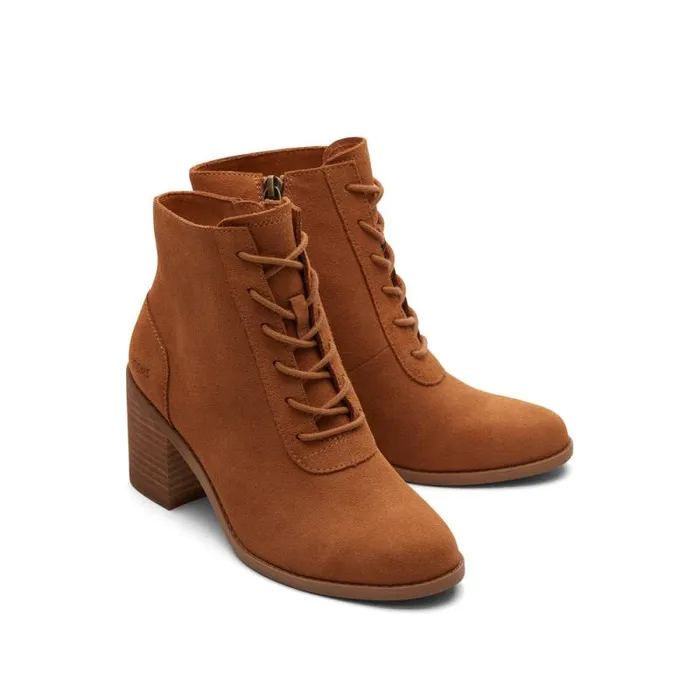 Toms Boots and Booties Evelyn Heeled Boot Suede Tan 8211 Women Toms Boots and Booties Evelyn Heeled Boot Suede Tan 8211 Women