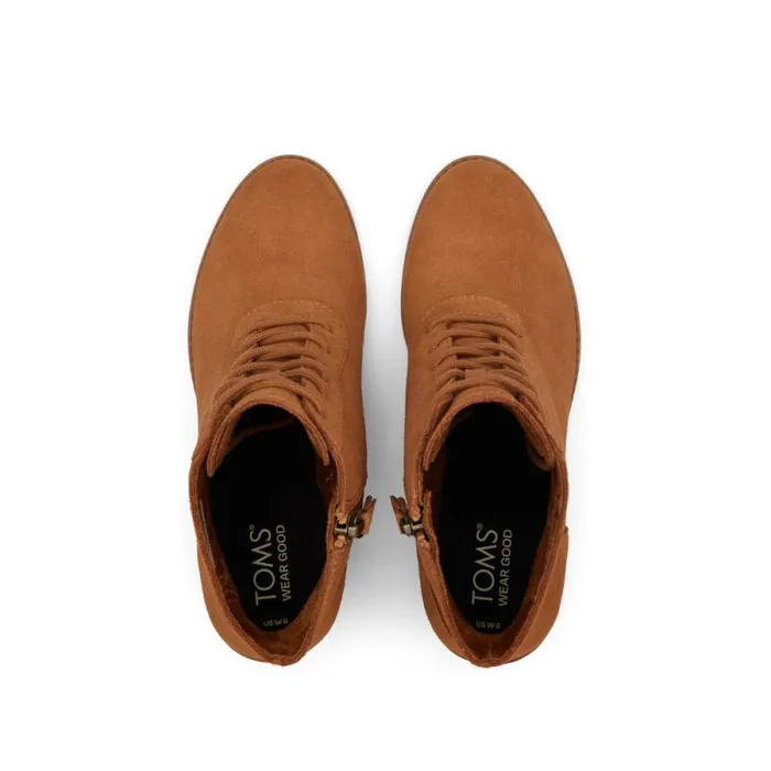Toms Boots and Booties Evelyn Heeled Boot Suede Tan 8211 Women Toms Boots and Booties Evelyn Heeled Boot Suede Tan 8211 Women