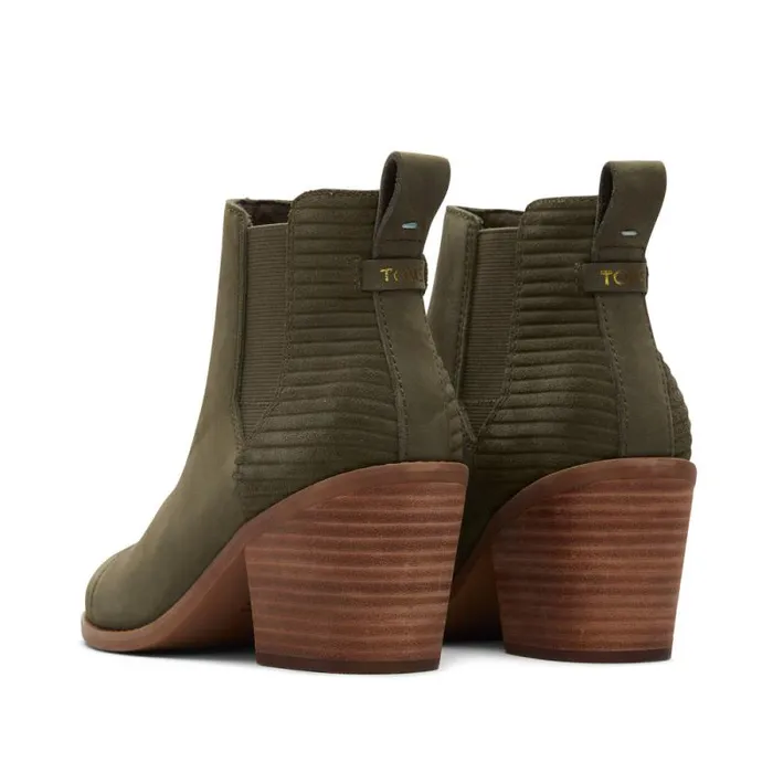 Toms Boots and Booties Everly Heeled Boot Olive Nubuck 8211 Women
