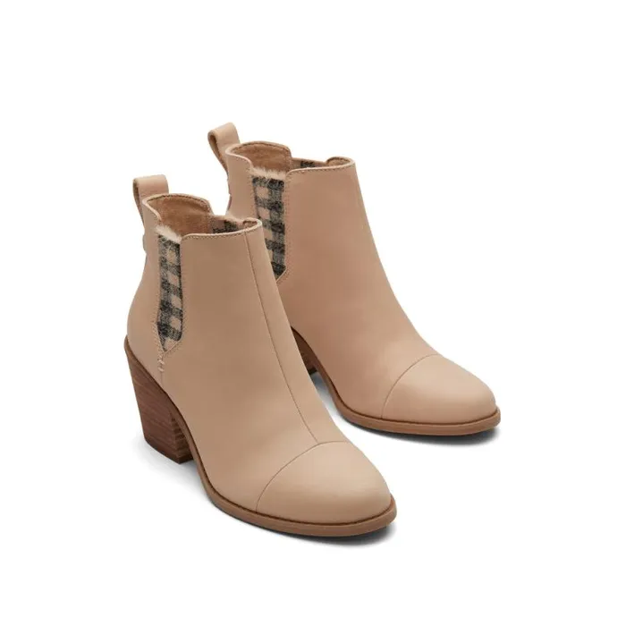 Toms Boots and Booties Everly Heeled Boot Sand Leather 8211 Women Toms Boots and Booties Everly Heeled Boot Sand Leather 8211 Women