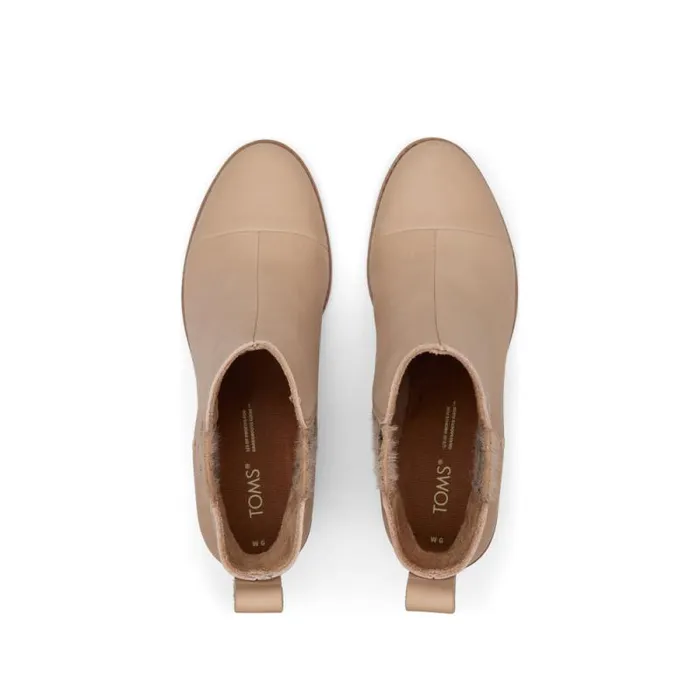 Toms Boots and Booties Everly Heeled Boot Sand Leather 8211 Women Toms Boots and Booties Everly Heeled Boot Sand Leather 8211 Women