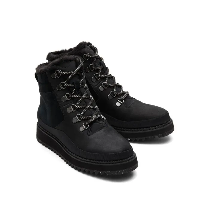 Toms Boots and Booties Mojave Boot Water Resistant All Black With Faux Fur 8211 Women