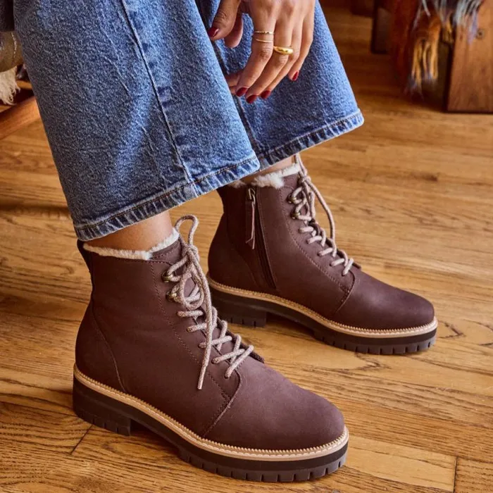 Toms Boots and Booties Wylder Boot Water Resistant Oak Brown Nubuck Leather Faux Fur 8211 Women Toms Boots and Booties Wylder Boot Water Resistant Oak Brown Nubuck Leather Faux Fur 8211 Women