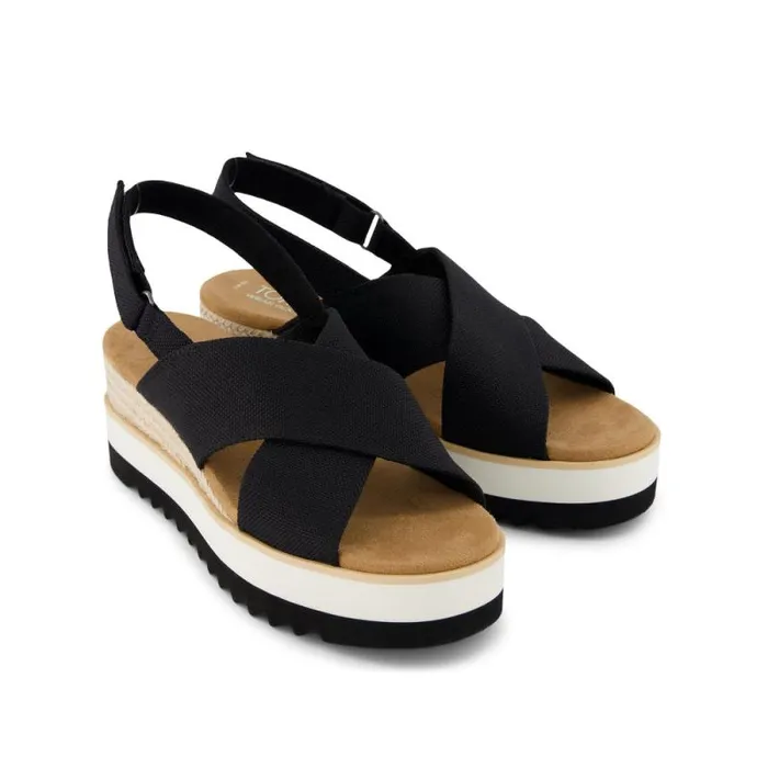 Toms Espadrilles Diana Crossover Wedge Sandal Black 8211 Women
