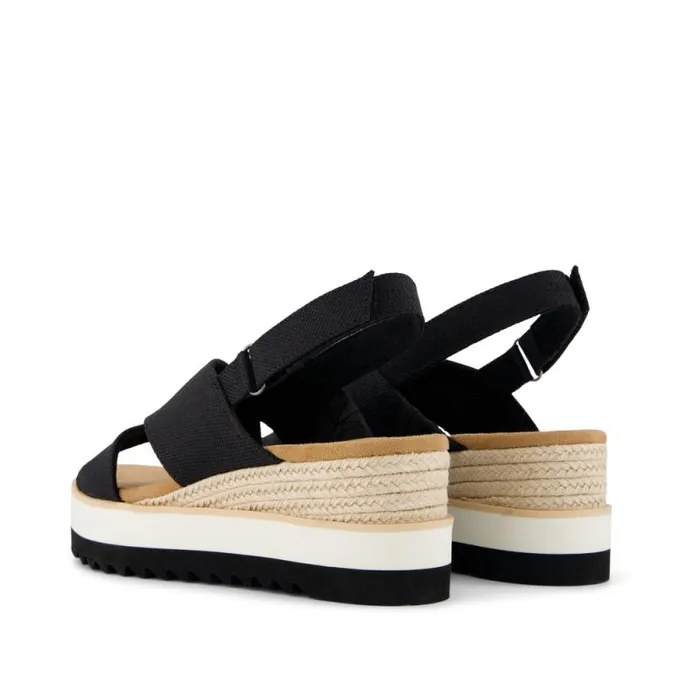 Toms Espadrilles Diana Crossover Wedge Sandal Black 8211 Women