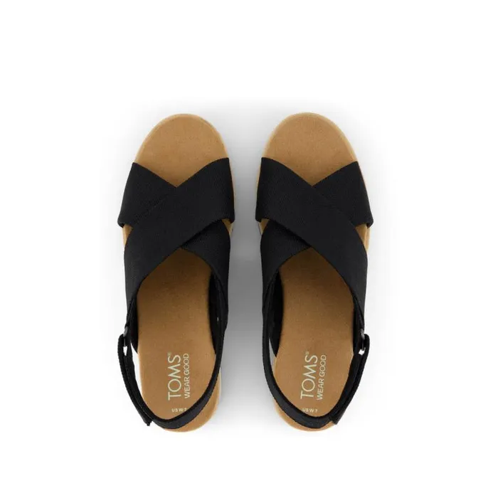Toms Espadrilles Diana Crossover Wedge Sandal Black 8211 Women