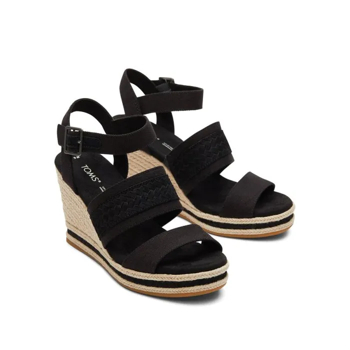 Toms Espadrilles Madelyn Braided Wedge Sandal Black 8211 Women Toms Espadrilles Madelyn Braided Wedge Sandal Black 8211 Women