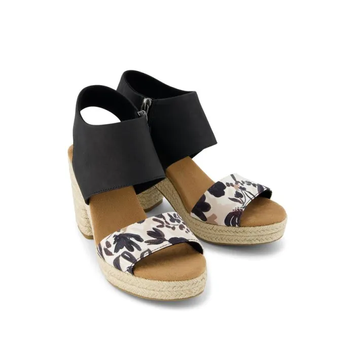 Toms Espadrilles Majorca Rope Platform Sandal Black Watercolor Floral 8211 Women Toms Espadrilles Majorca Rope Platform Sandal Black Watercolor Floral 8211 Women