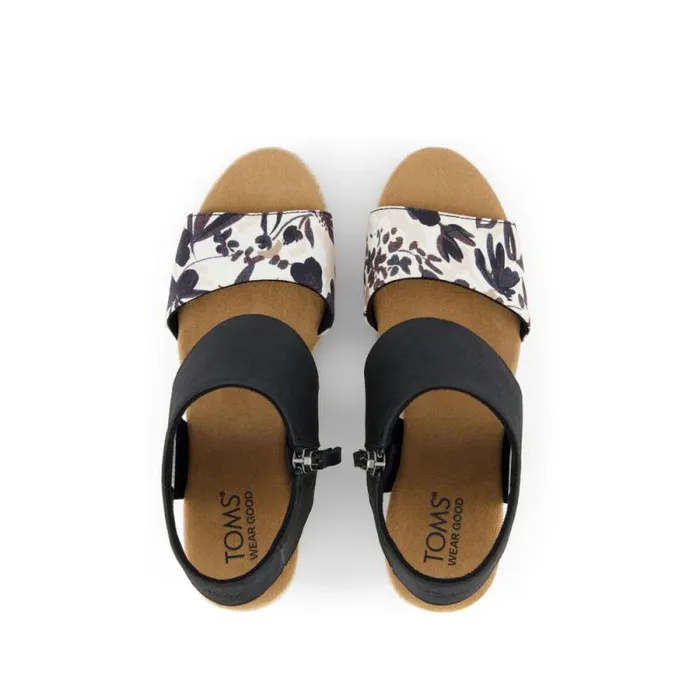 Toms Espadrilles Majorca Rope Platform Sandal Black Watercolor Floral 8211 Women Toms Espadrilles Majorca Rope Platform Sandal Black Watercolor Floral 8211 Women