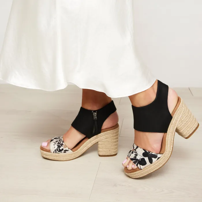 Toms Espadrilles Majorca Rope Platform Sandal Black Watercolor Floral 8211 Women Toms Espadrilles Majorca Rope Platform Sandal Black Watercolor Floral 8211 Women