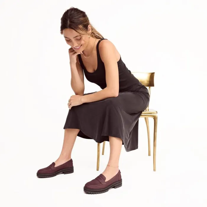 Toms Flats and Loafers Cara Loafer Blackberry Leather 8211 Women Toms Flats and Loafers Cara Loafer Blackberry Leather 8211 Women
