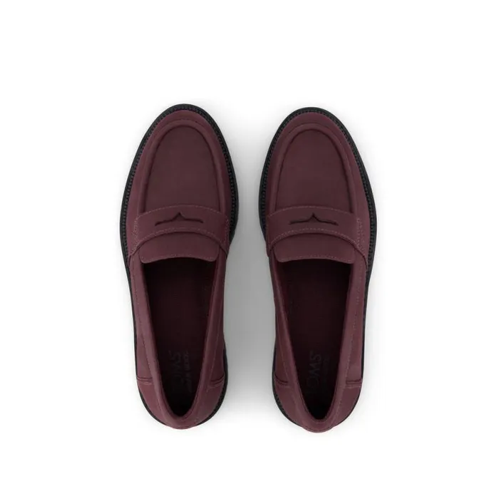 Toms Flats and Loafers Cara Loafer Blackberry Leather 8211 Women Toms Flats and Loafers Cara Loafer Blackberry Leather 8211 Women
