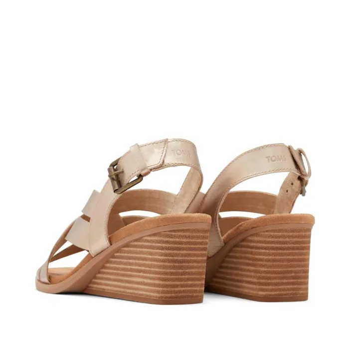 Toms Heels and Wedges Gracie Wedge Sandal Leather Gold 8211 Women Toms Heels and Wedges Gracie Wedge Sandal Leather Gold 8211 Women