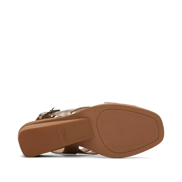 Toms Heels and Wedges Gracie Wedge Sandal Leather Gold 8211 Women Toms Heels and Wedges Gracie Wedge Sandal Leather Gold 8211 Women