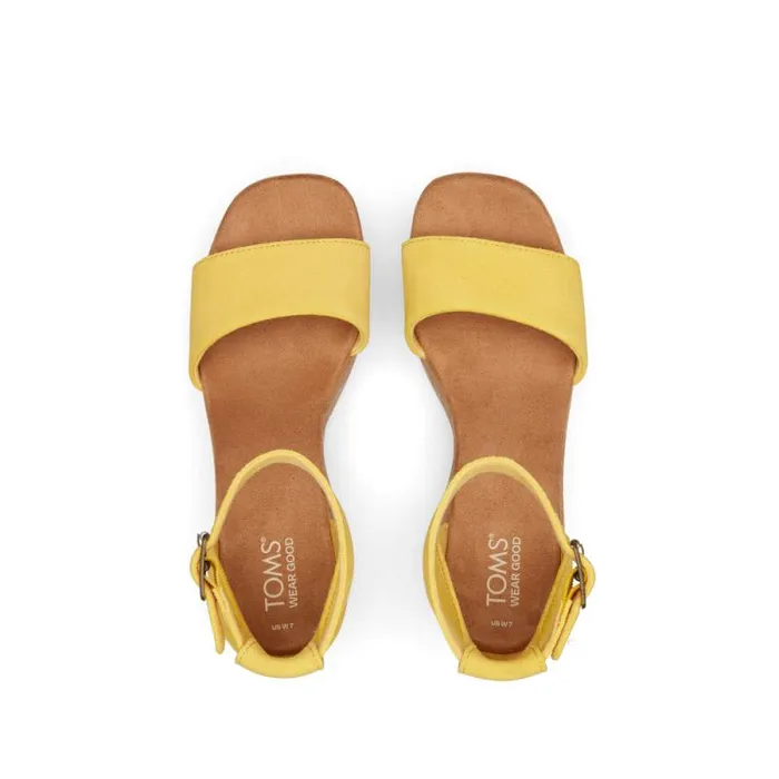 Toms Heels and Wedges Laila Platform Cork Sandal Pineapple Yellow 8211 Women Toms Heels and Wedges Laila Platform Cork Sandal Pineapple Yellow 8211 Women