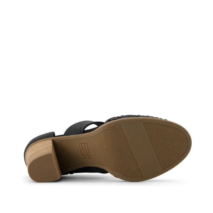 Toms Heels and Wedges Milan Closed Toe Heel Black Geo Basket Pu Leather 8211 Women